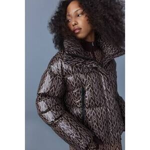 MACKAGE Down Monogram Mylah Puffer Jacket in Brown Size Large